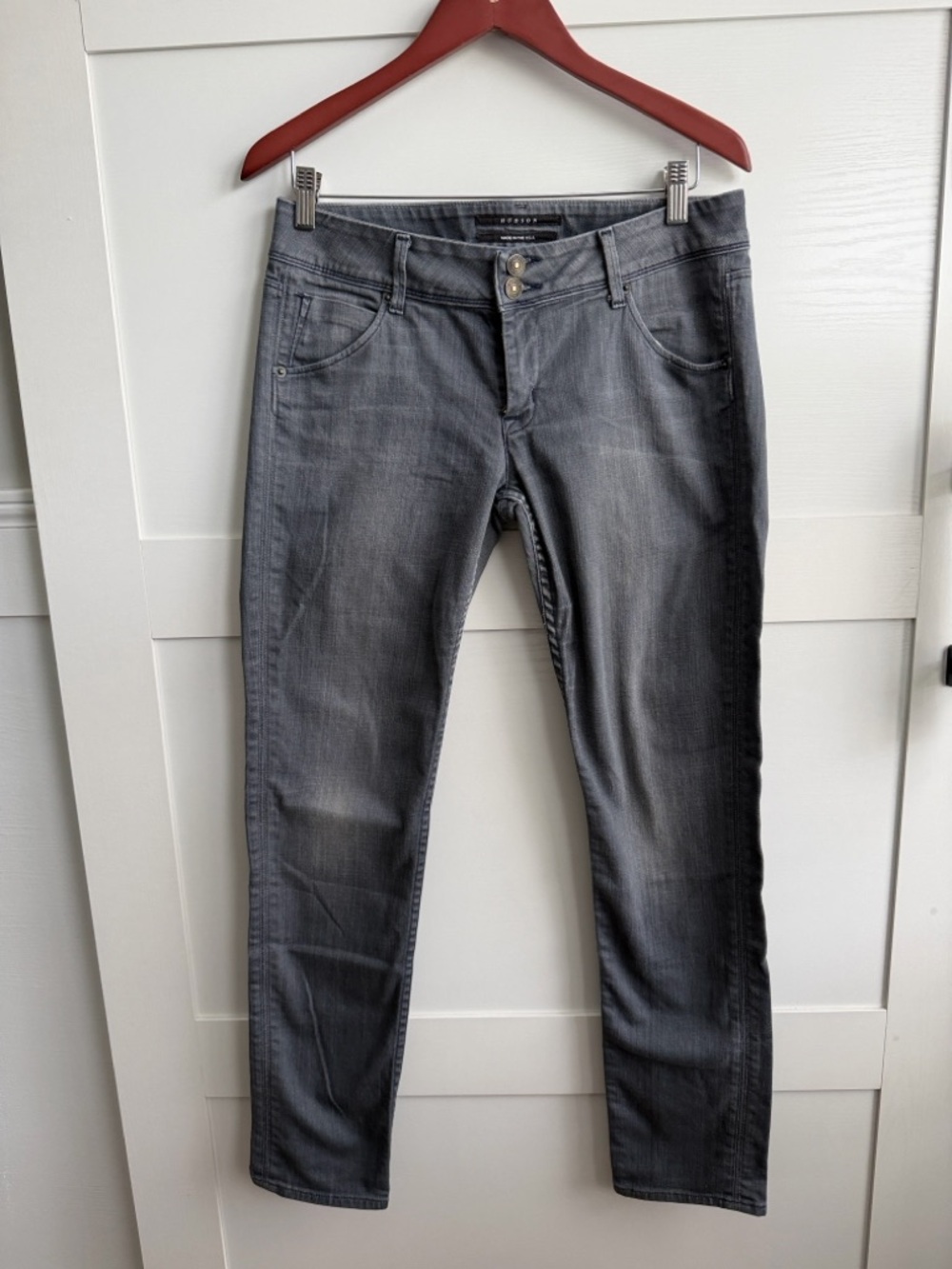 Hudson Jeans Women's Birch Grey Stretch Straight Leg Jeans